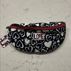 Brighton Black and White Heart belt bag
